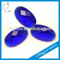 Wholesale Oval Blue Sapphire Checkerboard Cut Glass Gemstone